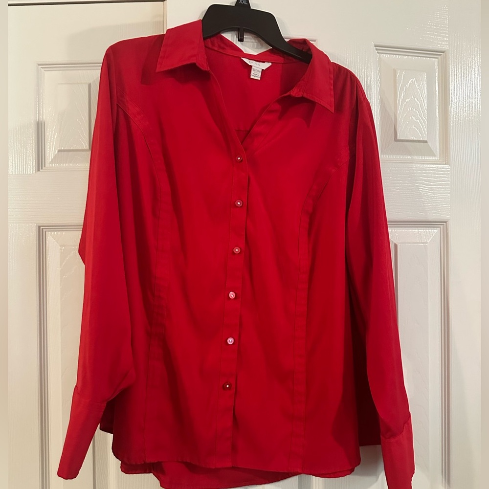 Beautiful red long sleeve blouse